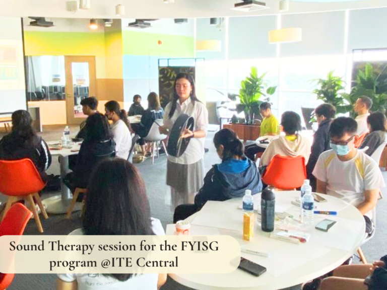 Michele Chong was having a mindfulness and sound therapy session with ITE students